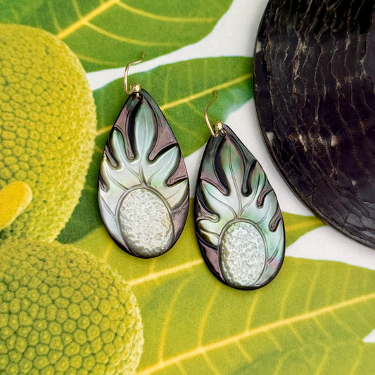 Ulu Earrings • Hawaiian Jewelry • Mother of Pearl shell