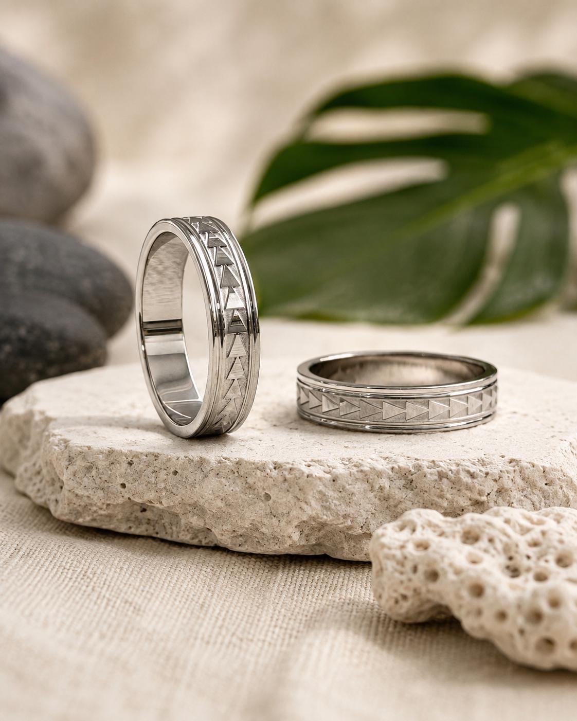 Hawaiian Ring: Unisex Triangle Design • Stainless Steel