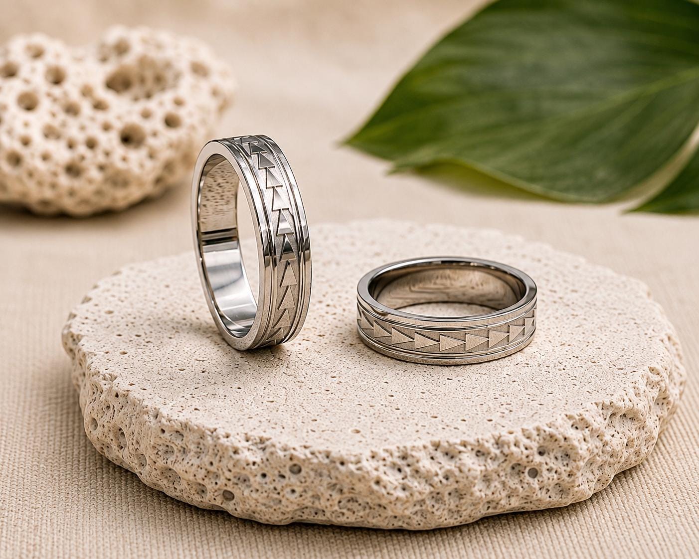 Hawaiian Ring: Unisex Triangle Design • Stainless Steel