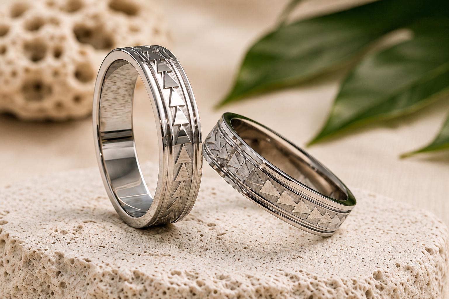 Hawaiian Ring: Unisex Triangle Design • Stainless Steel