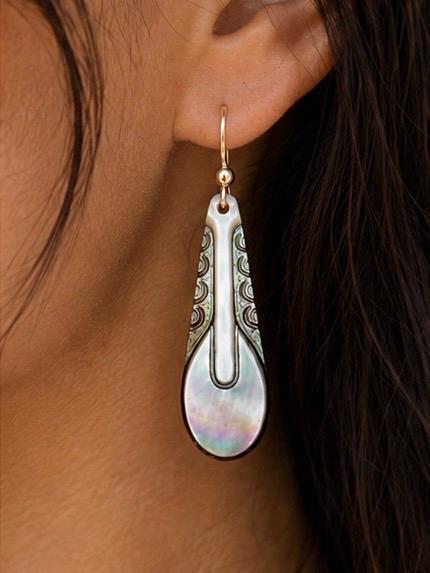 Handmade Mother of Pearl Paddle Earrings: Gold Filled or Sterling silver Hawaiian Jewelry