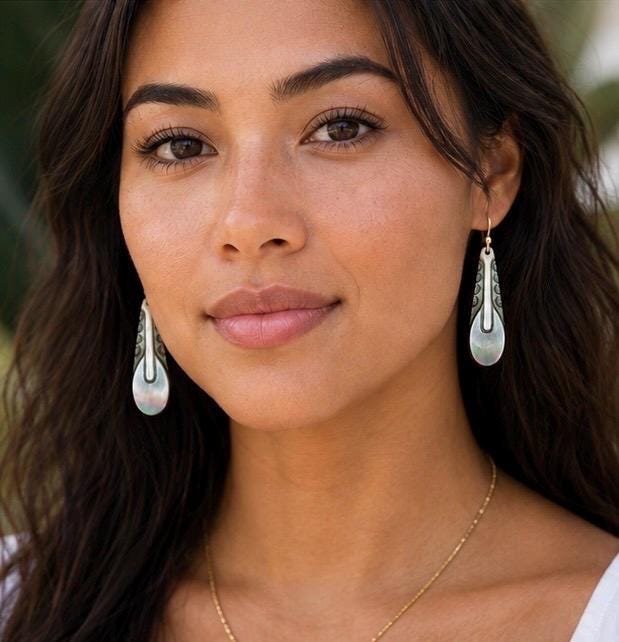 Handmade Mother of Pearl Paddle Earrings: Gold Filled or Sterling silver Hawaiian Jewelry