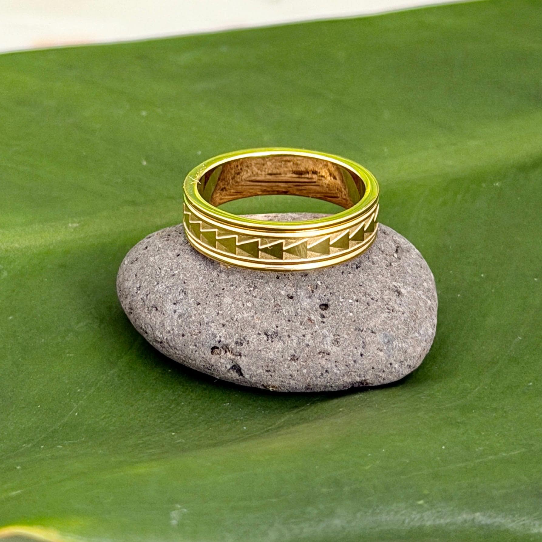 Hawaiian Ring: Unisex Triangle Design • Stainless Steel 18K PVD