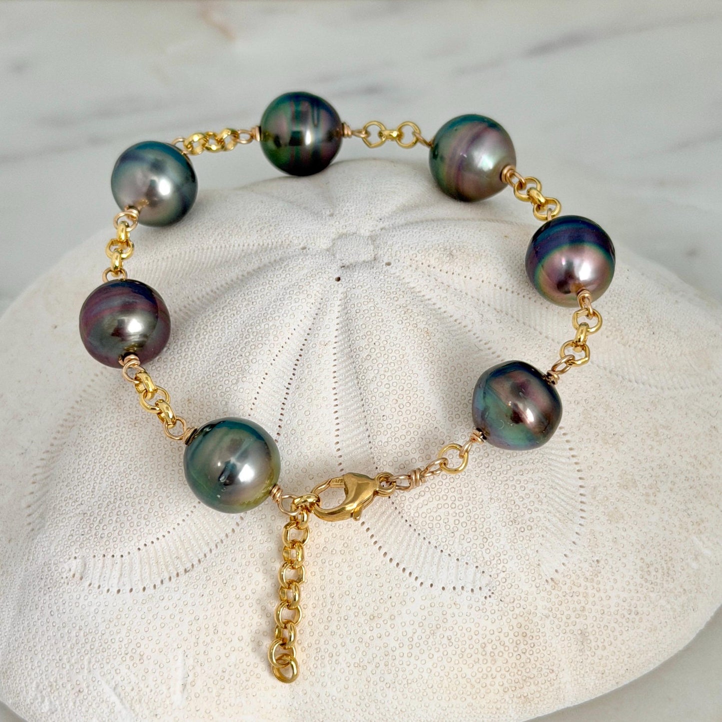 Tahitian Pearl Bracelet • Bold and Luxurious – Gold Filled • Statement Jewelry