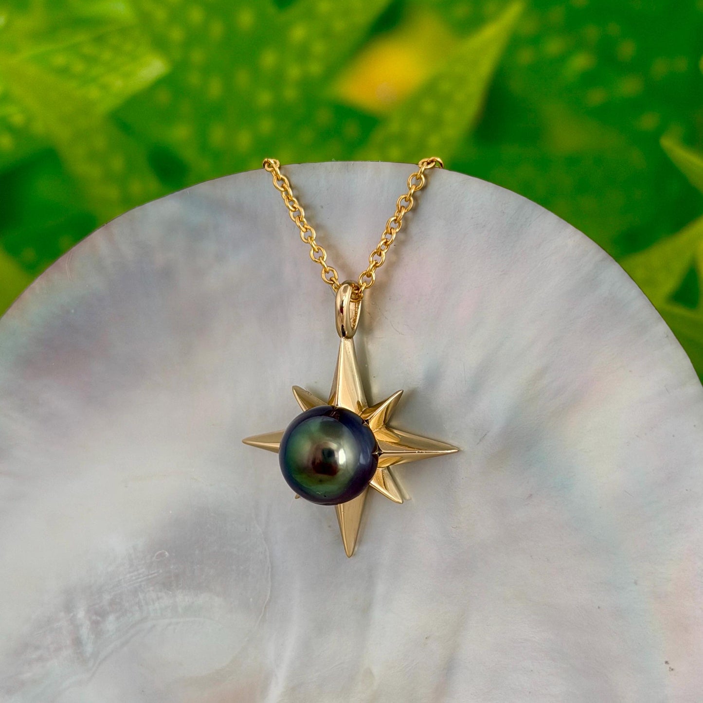 Tahitian Pearl Star Necklace: 14k Gold Vermeil Pendant • Hoku Jewelry