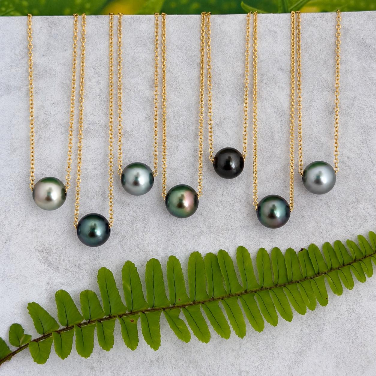 Tahitian pearl necklace — Floating • Slider • CHOOSE YOUR PEARL • Hawaiian jewelry