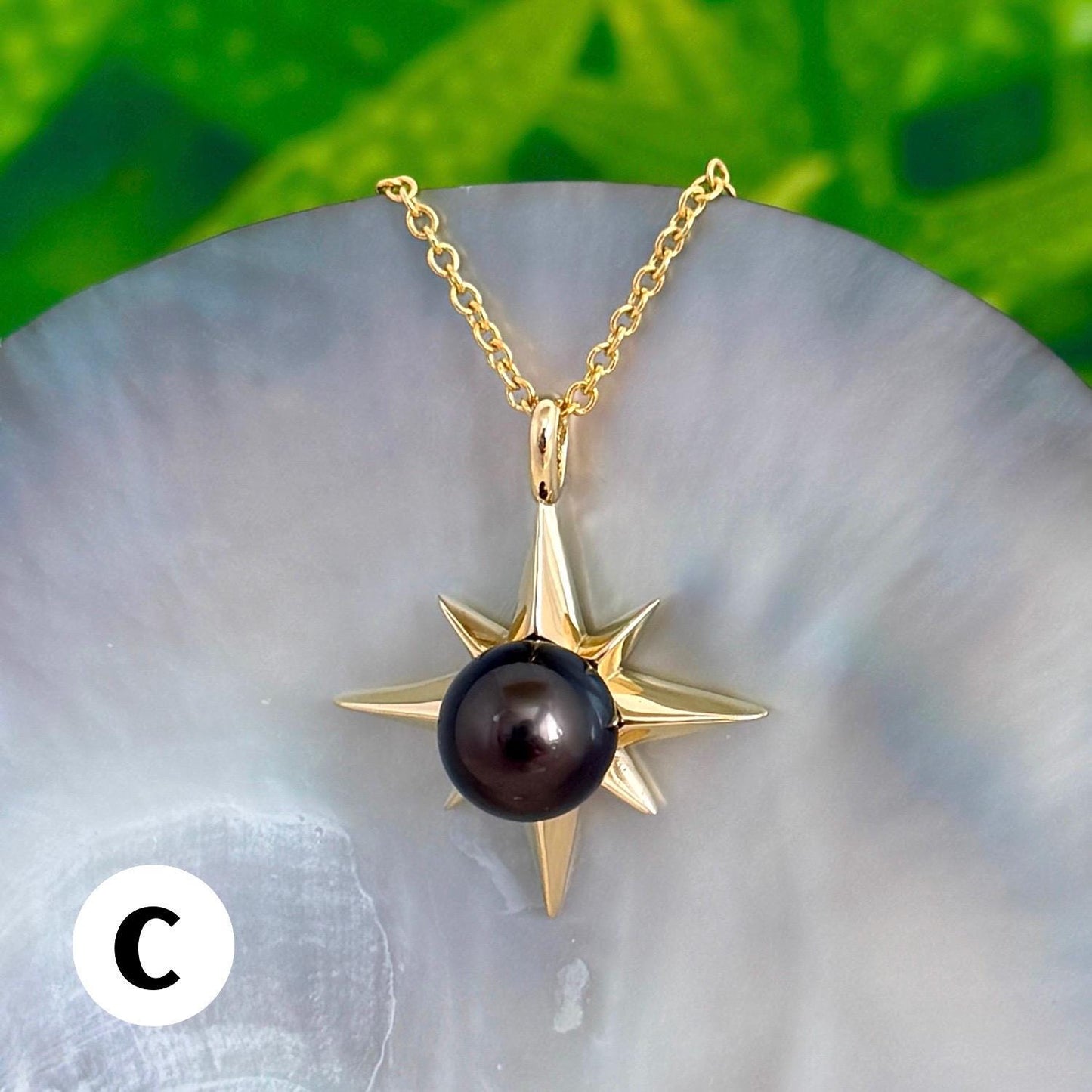 Tahitian Pearl Star Necklace: 14k Gold Vermeil Pendant • Hoku Jewelry