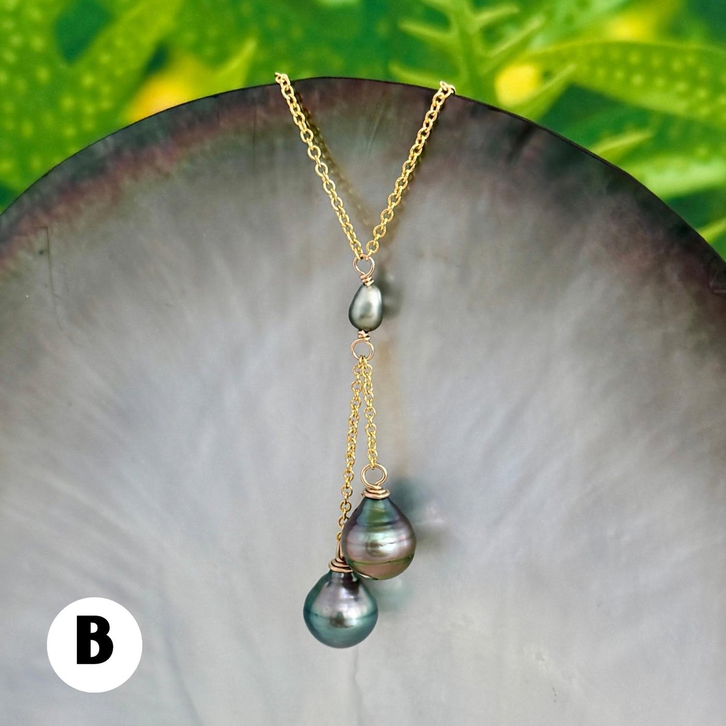 Tahitian Pearl and Keshi Necklace • Gold filled • Peacock Blue Pink Silver • CHOOSE YOUR NECKLACE