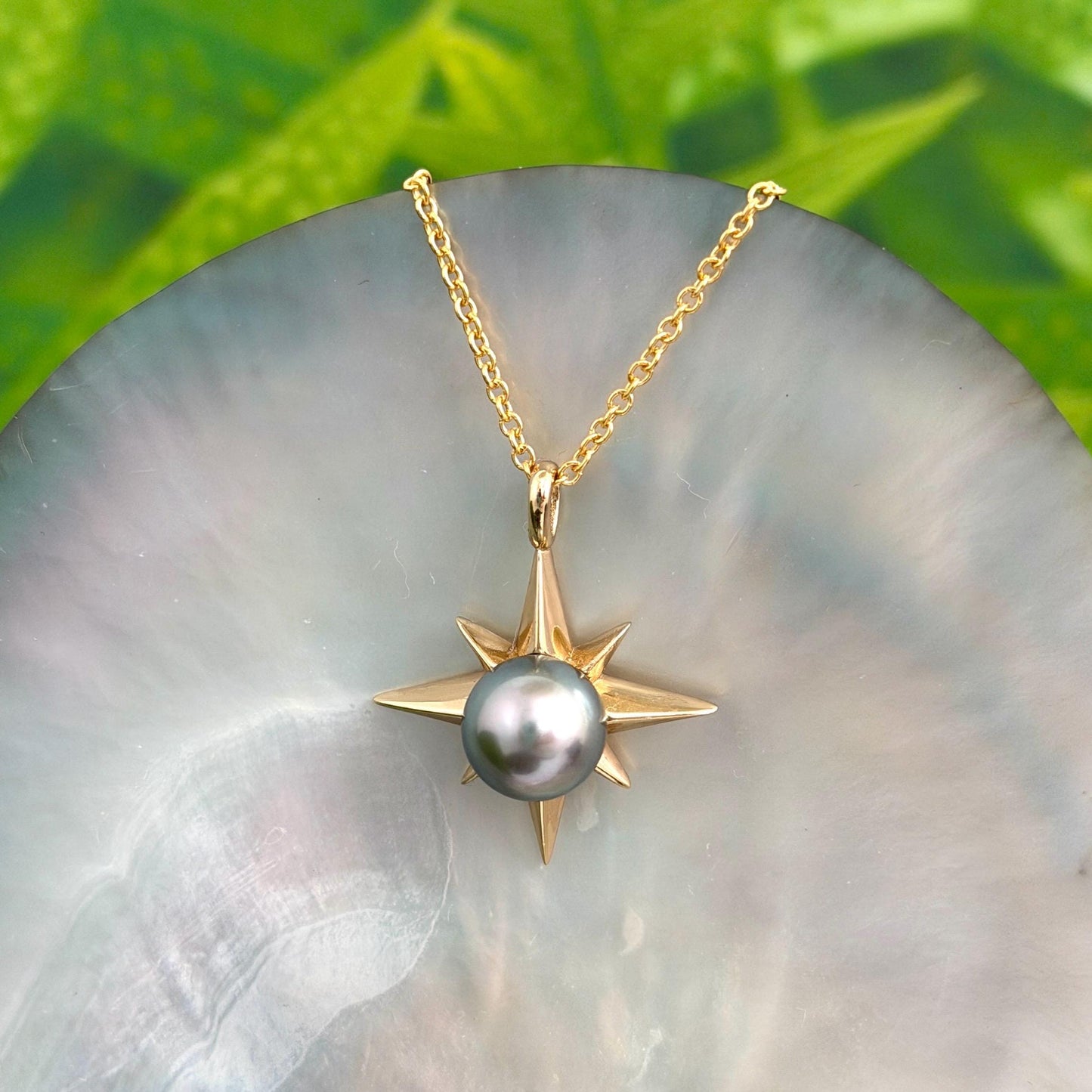 Tahitian Pearl Star Necklace: 14k Gold Vermeil Pendant • Hoku Jewelry