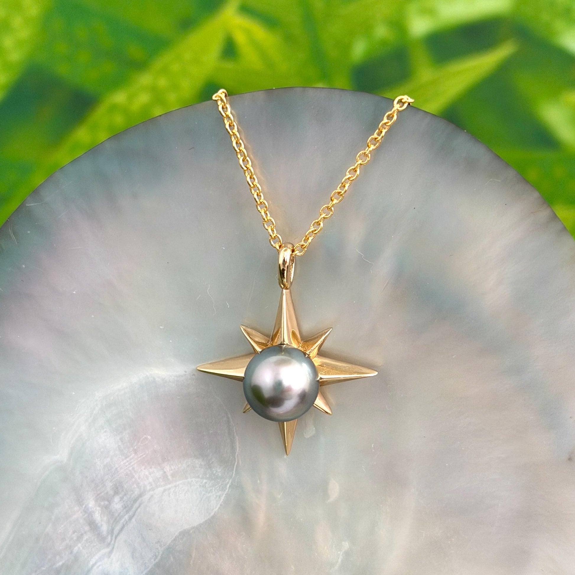 Tahitian Pearl Star Necklace: 14k Gold Vermeil Pendant • Hoku Jewelry
