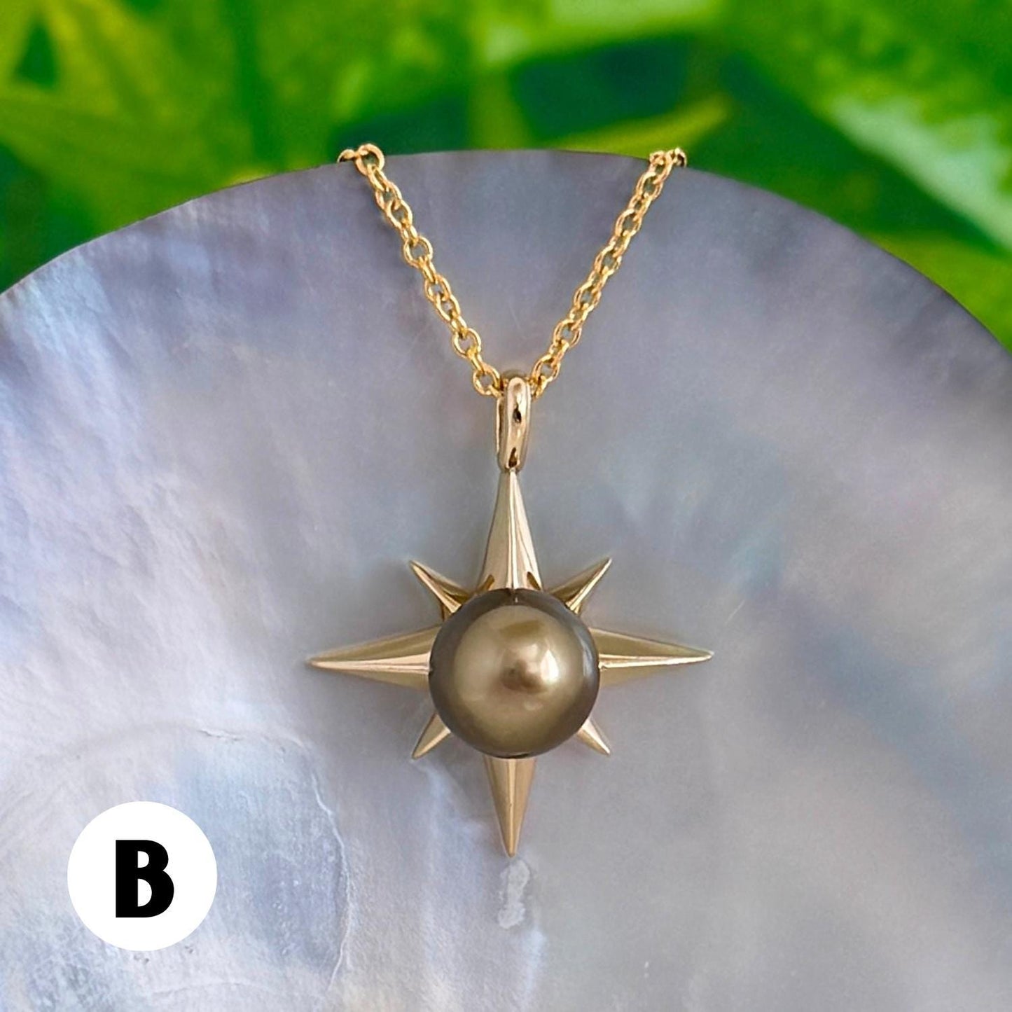 Tahitian Pearl Star Necklace: 14k Gold Vermeil Pendant • Hoku Jewelry