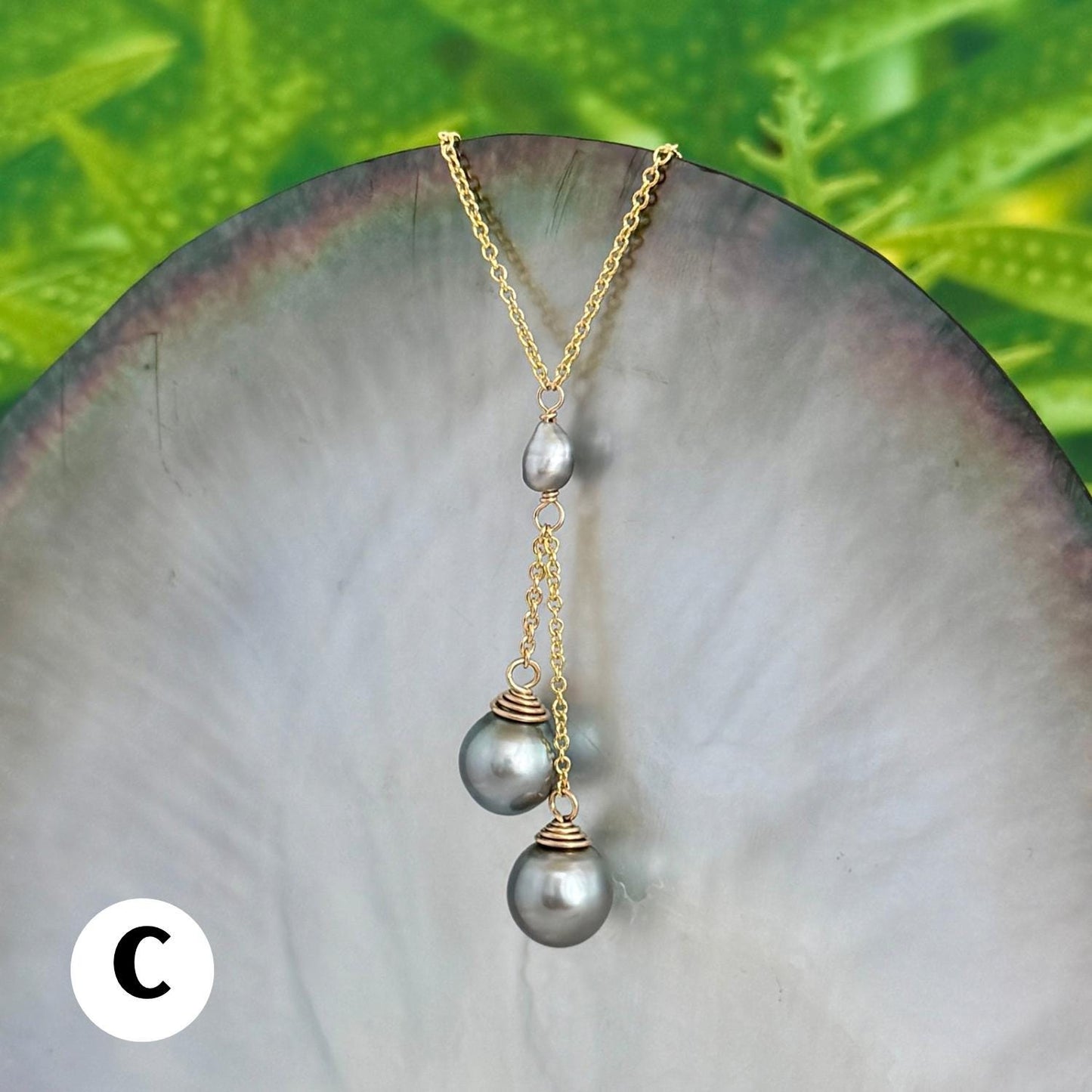 Tahitian Pearl and Keshi Necklace • Gold filled • Peacock Blue Pink Silver • CHOOSE YOUR NECKLACE
