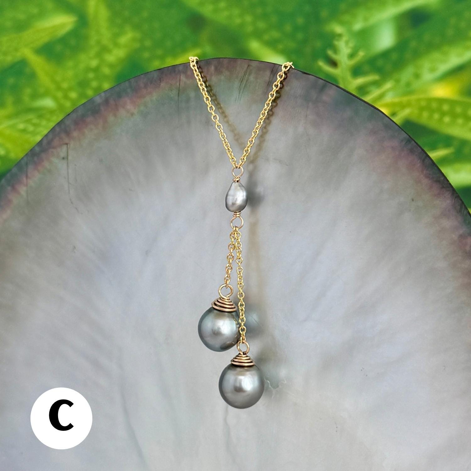 Tahitian Pearl and Keshi Necklace • Gold filled • Peacock Blue Pink Silver • CHOOSE YOUR NECKLACE
