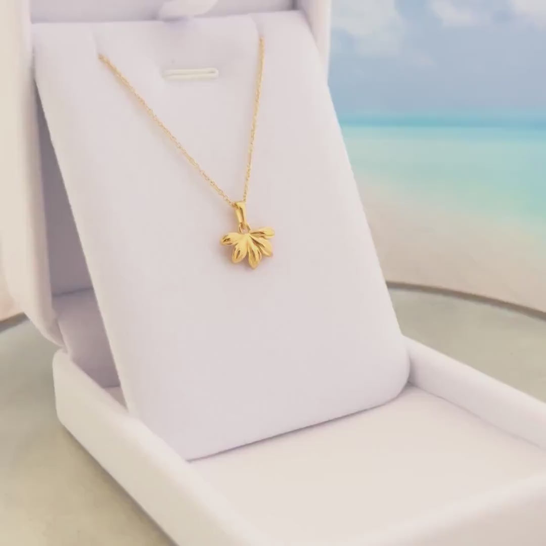 Naupaka Flower Pendant • Hawaiian Flower Necklace in Gold Vermeil • Everyday Island Jewelry