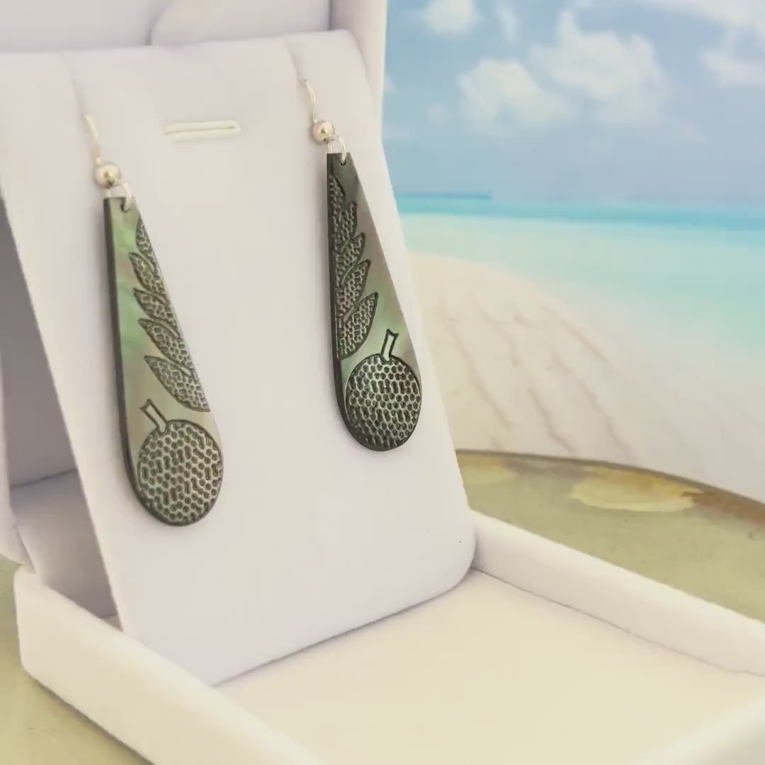 NEW Hawaiian mother of pearl earrings in gold filled or sterling silver • Natural shell jewelry made in hawaii • shell earrings Ulu Earrings