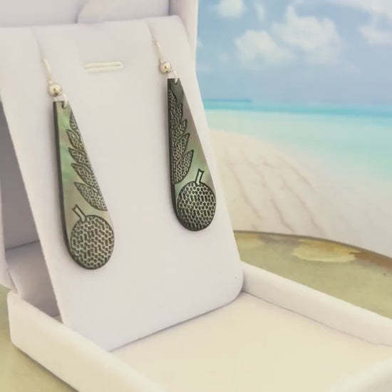 NEW Hawaiian mother of pearl earrings in gold filled or sterling silver • Natural shell jewelry made in hawaii • shell earrings Ulu Earrings