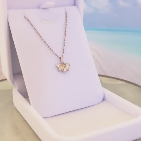 Hawaiian Flower Pendant • Naupaka Necklace in Sterling Silver or Gold Vermeil • Island-Inspired Jewelry