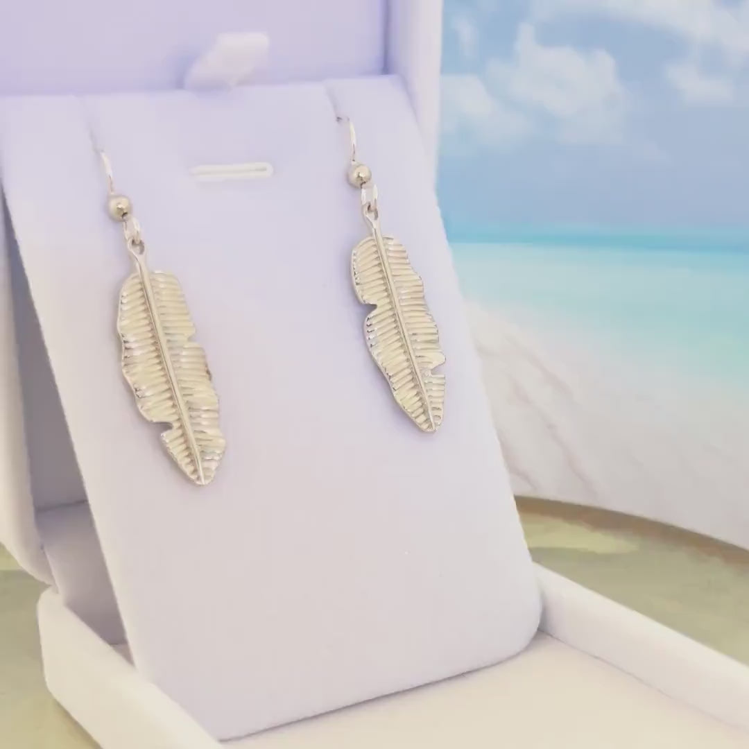 Tropical Banana Leaf Dangle Earrings • tropical jewelry made in Hawaii with love • gift for everyday