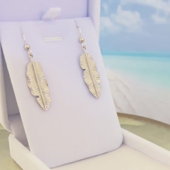 Tropical Banana Leaf Dangle Earrings • tropical jewelry made in Hawaii with love • gift for everyday