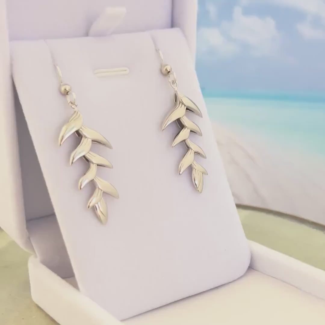 Heliconia drop earrings • Hawaiian jewelry