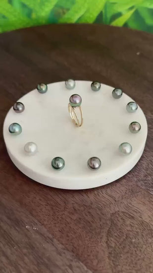 Tahitian pearl ring • CHOOSE YOUR PEARL • Gold Vermeil • Genuine colors