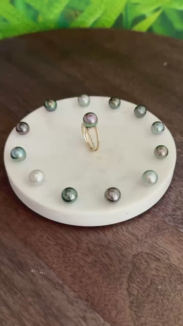Tahitian pearl ring • CHOOSE YOUR PEARL • Gold Vermeil • Genuine colors